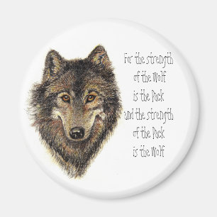 Aimant Citation de loup et de pack - Collection d'animaux