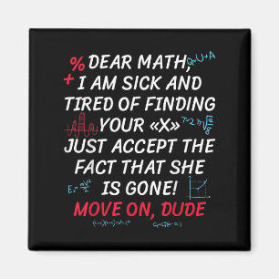Aimant Citation de maths drôle Cher maths passe à autre c