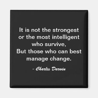 Aimant Citation de motivation de Charles Darwin pour surv