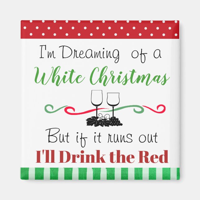 Aimant Citation de Noël de vin blanc amusant (Devant)