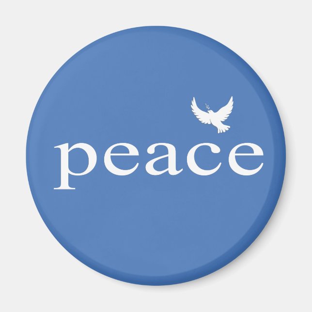 Aimant Citation de paix Inspirationnelle Bleue (Devant)