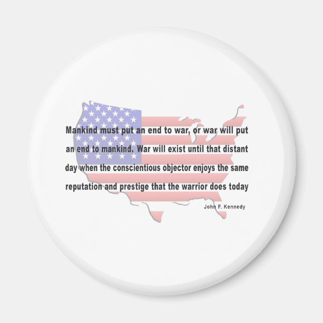 Aimant Citation de paix JFK (Devant)