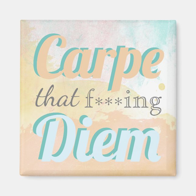 Aimant Citation de profil Carpe Diem Pastel Aquarelle (Devant)