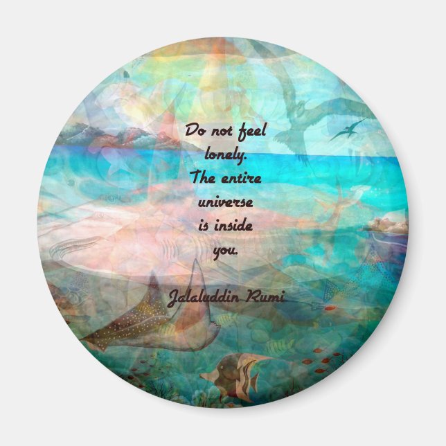 Aimant Citation De Rumi Inspiration Sur L'Univers (Devant)