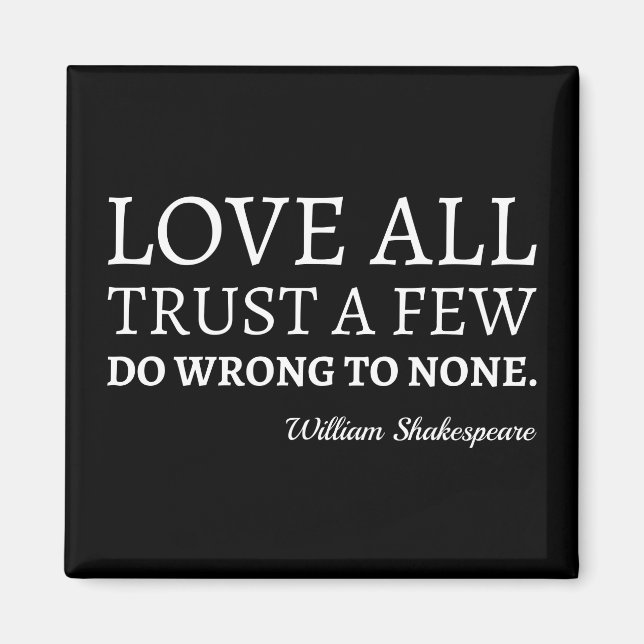 Aimant Citation De Shakespeare - Amour, Confiance Et Erre (Devant)