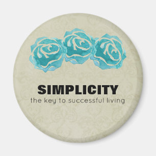 Aimant Citation de typographie simpliste avec Rose Turquo