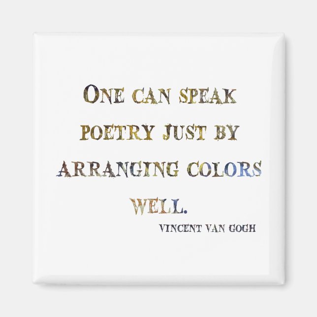 Aimant Citation de Vincent Van Gogh (Devant)