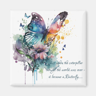 Aimant Citation d'encouragement pour papillon