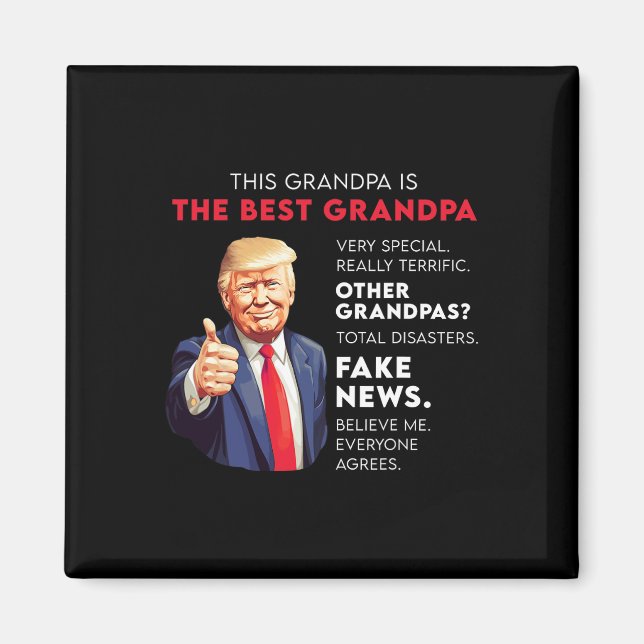 Aimant Citation Drôle De Donald Trump Pour Grand-Père Con (Devant)
