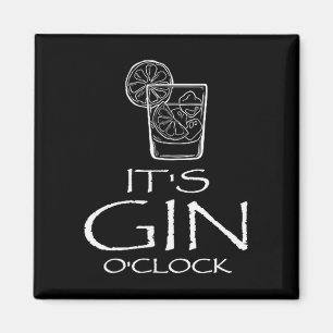 Aimant Citation drôle de Gin Tonic Oh c'est l'heure du Gi