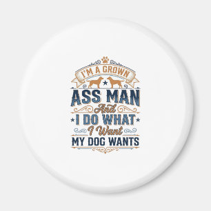 Aimant Citation drôle de propriétaire de chien Design vec