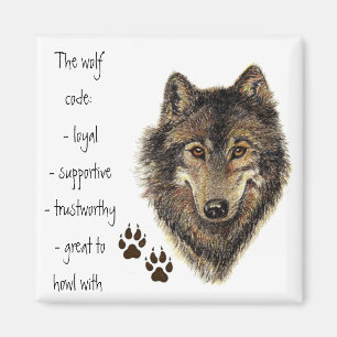 Aimant Citation du code du loup, animal loup