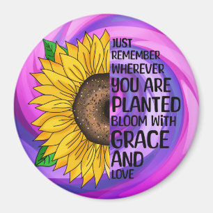Aimant Citation et tournesol tiré à la main