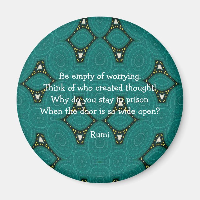 Aimant Citation Inspirante Rumi Avec Design Tribal (Devant)