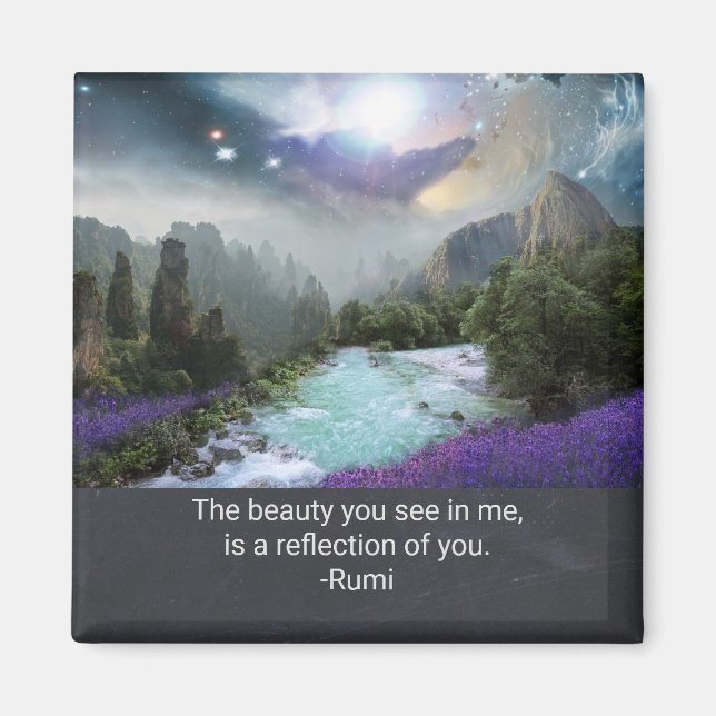 Aimant Citation inspirante sur la beauté de Rumi (Devant)