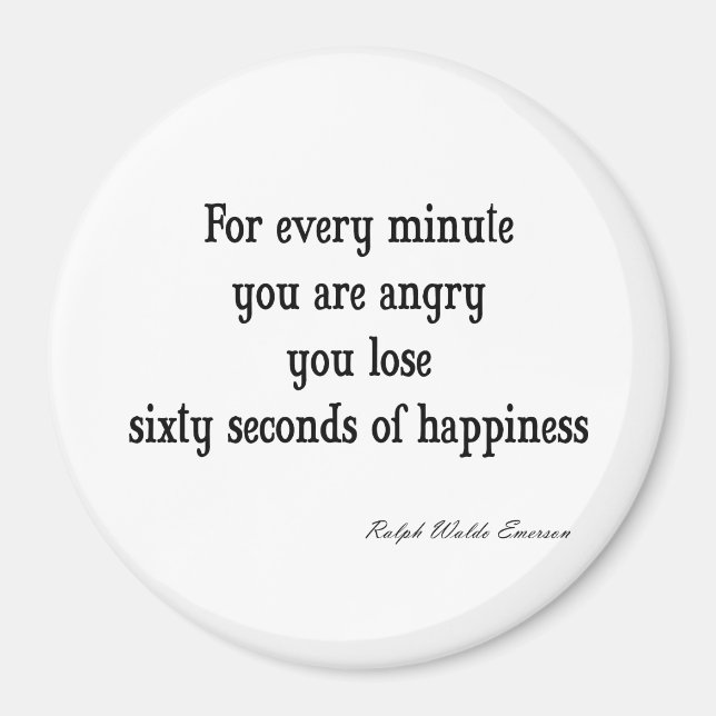 Aimant Citation vintage Emerson Inspirational Happiness (Devant)