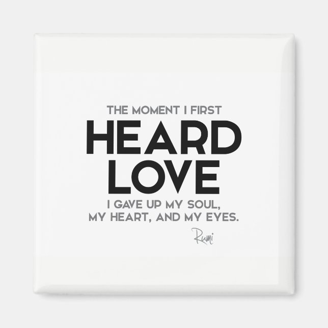 Aimant CITATIONS : Rumi : J'ai entendu l'amour (Devant)