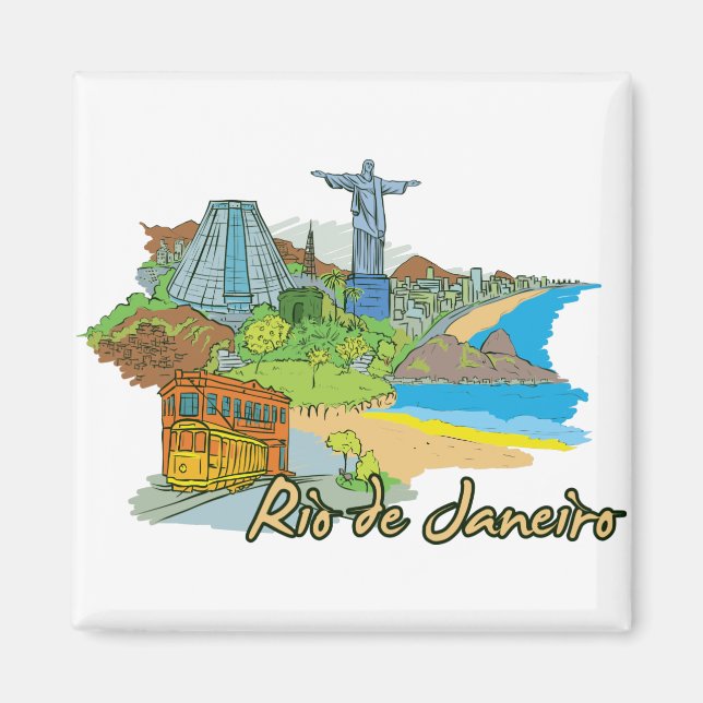 Aimant Cité célèbre de Rio de Janeiro, Brésil (Devant)