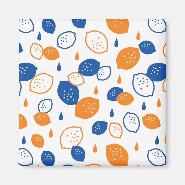 Aimant Citron bleu et orange Motif Jouer sur le thème des (Devant)