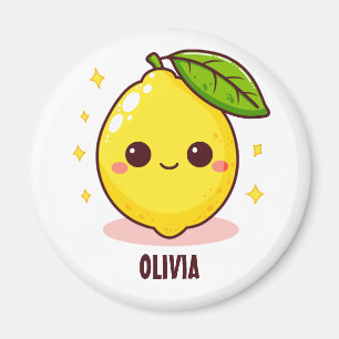 Aimant Citron Jaune Mignon Personnalisé