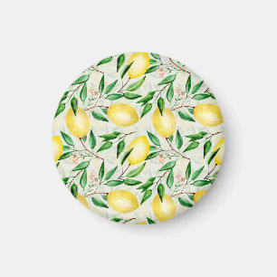 Aimant citrons aquarelle, motif de fruits sans soudure.