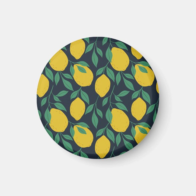 Aimant Citrons Colorés : Vibrance Dessinée À La Main. (Devant)