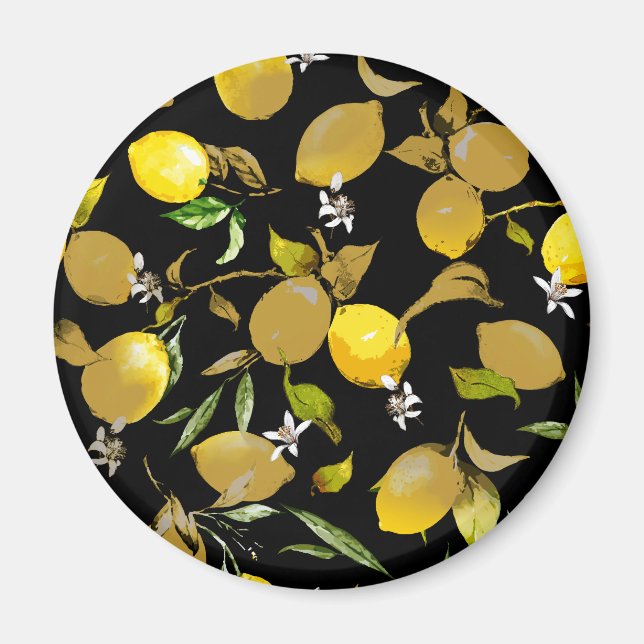 Aimant citrons d'aquarelle 31 (Devant)