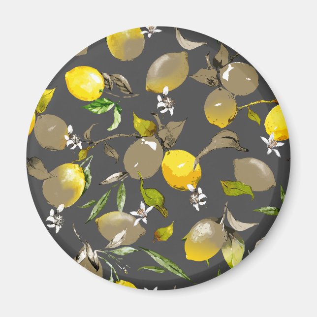 Aimant citrons d'aquarelle 34 (Devant)