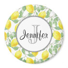 Citrons jaunes avec Monogramme Motif vert
