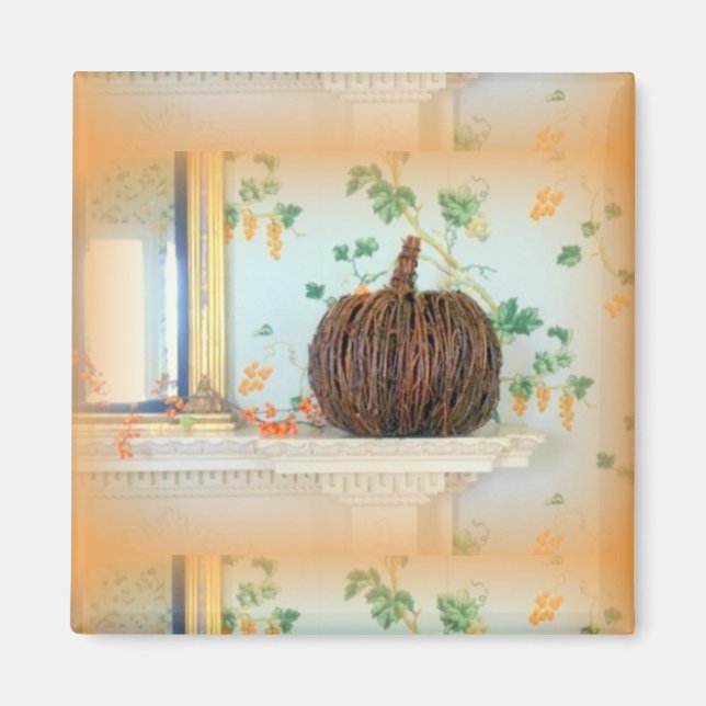 Aimant citrouille de panier colonial (Devant)