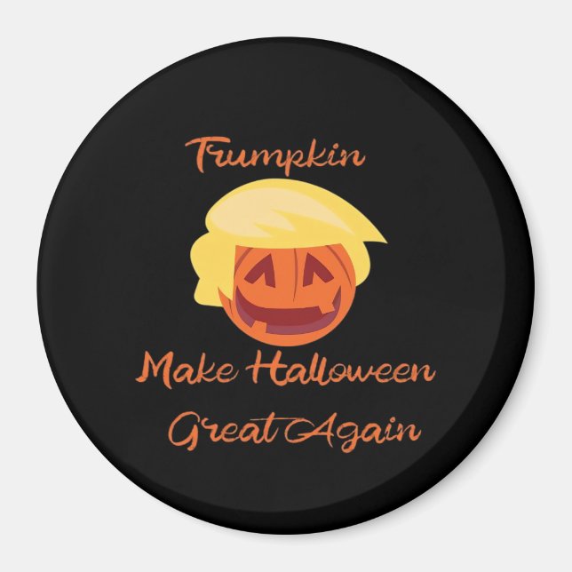 Aimant Citrouille de Trumpkin Halloween Design - Éffrayan (Devant)
