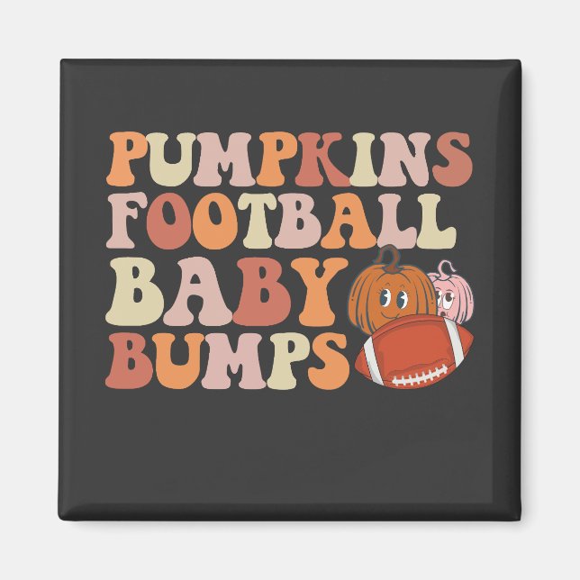 Aimant Citrouille Football Baby Bumps Grossesse maman (Devant)