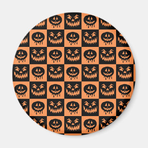 Aimant Citrouille Halloween Face Fantôme Motif Éffrayant