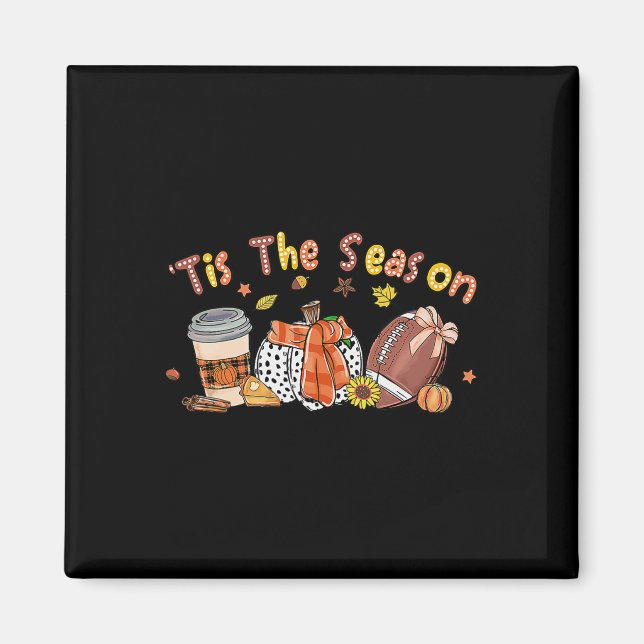 Aimant Citrouille Spice Football C'Est La Saison Automne  (Devant)