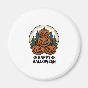 Aimant Citrouille Vintage Halloween Jack O Lanterne Forêt
