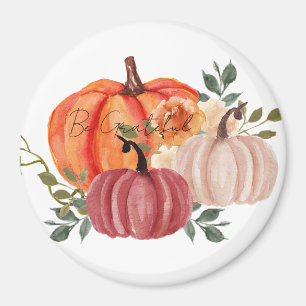 Aimant Citrouilles aquarelle avec texte personnalisé