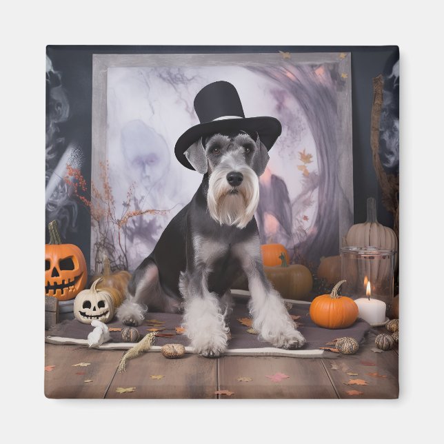 Aimant Citrouilles de Schnauzer miniature Halloween (Devant)
