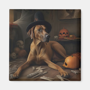 Aimant Citrouilles Rhodesian Ridgeback Halloween Effrayan