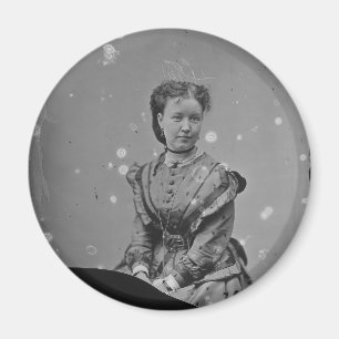 Aimant Cival War Era Tin Type Photo de la Dame inconnue