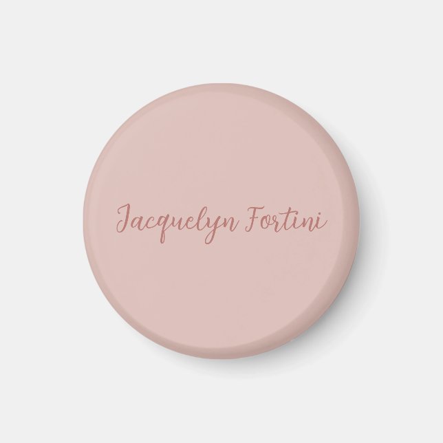 Aimant Clair Elegant Rose Gold Calligraphie Nom du script (Devant)