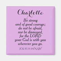 Clair Violet Courage Bible Verse Nom personnalisé