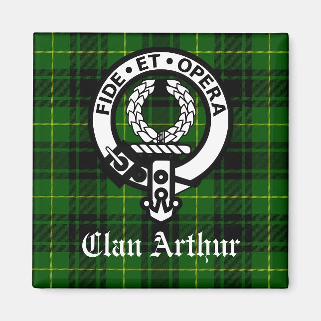 Aimant Clan Arthur Crest Badge & Tartan (Devant)