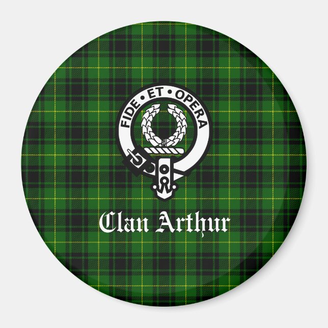 Aimant Clan Arthur / MacArthur Crête & Tartan (Devant)