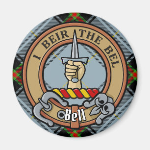 Aimant Clan Bell Crest sur Tartan