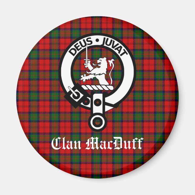 Aimant Clan écossais MacDuff Tartan et Crest Badge (Devant)