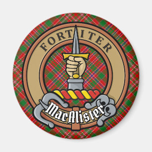 Aimant Clan MacAlister Crest sur Tartan