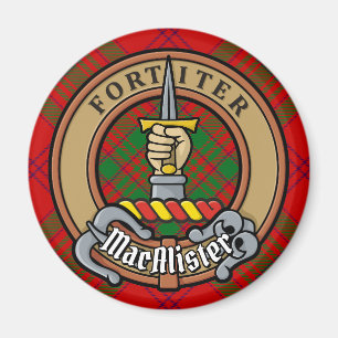 Aimant Clan MacAlister de Glenbarr Crest sur Tartan