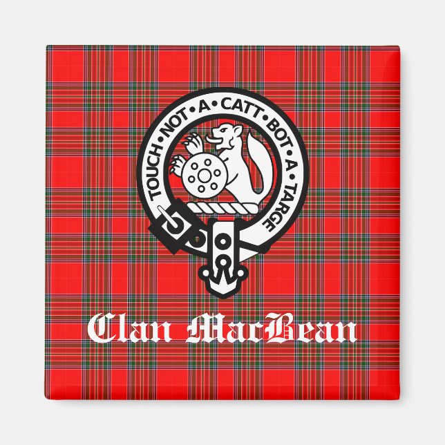 Aimant Clan MacBean Crest Badge & Tartan (Devant)