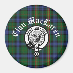 Aimant Clan MacLaren Crest Badge & Tartan personnalisable