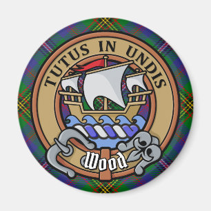 Aimant Clan Wood Crest sur Tartan